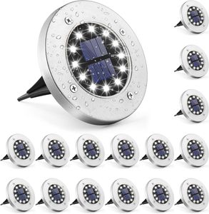 Speed 16 x 12LEDs Solarleuchten Garten Solarlampe Solar Bodenleuchte Aussen Solar Gartenleuchten IP65 Kaltweiß