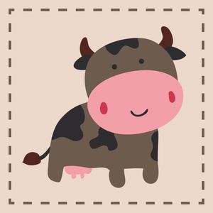 Baby Kinder Handtuch Seiftuch - Kuh - 100% Baumwolle - 30x30 cm - süße Tier Motive
