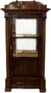 Casa Padrino Biedermeier Vitrine in Mahagoni - Vitrinenschrank - Wohnzimmerschrank - Art Deco Barock