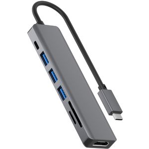 Rolio USB-C-Hub - 7-in-1-Hub - USB-C - 4K HDMI - USB 3.0 - SD- und TF-Kartenleser - Universal - MacBook Pro / Air / iPad Pro / Galaxy / HP / Dell / Lenovo