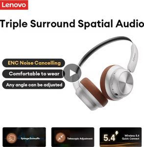 Lenovo TH66 Wireless Bluetooth 5.4 On-Ear Kopfhörer, Spatial Audio, Aktive Geräuschunterdrückung, HD Sound, Movie Mode, Trendiges Design BRAUN TITAN