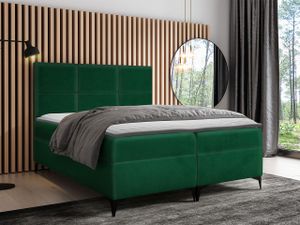 Mirjan24 Boxspringbett Fava, Stilvoll Doppelbett, Bett mit zwei Bettkästen (Farbe: Magic Velvet 2225, Größe: 140x200 cm)