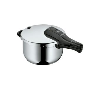 WMF Perfect One Pot Schnellkochtopf Induktion 4,5l, Dampfkochtopf, großes Kochsignal, 2 Kochstufen, abnehmbarer Deckelgriff, Cromargan Edelstahl