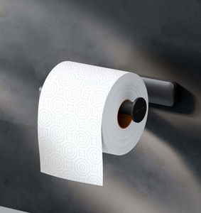 Toilettenpapierhalter Wandmontage mit bohren Klopapierhalter Edelstahl WC Papierhalter für Badezimmer Edelstahl AM.PM, Schwarz matt