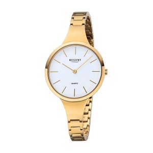 Regent Metall Damen Uhr F-1154 Analoge Armband-Uhr gold Titan-Uhr D2URF1154