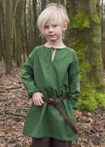 Kinder Mittelalter Tunika Arn, grün - Mittelalterhemd Ritterkostüm Hemd Wikinger Größe: 146