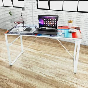 ®LILY Schreibtisch mit Lifestyle Print Retro 120 x 60 x 75 cm3191