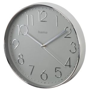 Hama -Eleganzwanduhr, Durchmesser 30 cm, ruhiger Betrieb, Silber/Grau