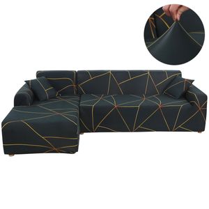 Elastisch Sofabezug Ecksofa L Form Sofahusse Sofa Überwurf Sofaüberwurf Couch Bezug, für Ecksofa (2-Sitzer+3-Sitzer),Schwarze Linien