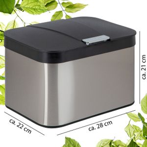 ONVAYA® Biomülleimer Bill für die Küche | Komposteimer mit Deckel | Abfallbehälter aus Edelstahl für Biomüll |Abfalleimer | geruchsfrei & luftdicht | 4,3 Liter