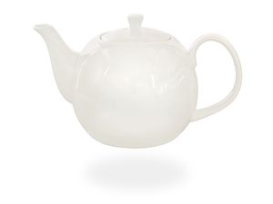 Buchensee Teekanne 1,5 liter aus Porzellan, weiß, Fine Bone China