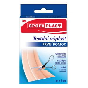 Náplast zdravotnická 3M Spofaplast 164, na odřeniny, textilie elastická, 8 cmx1 m, tělová