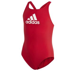 adidas Badeanzug Mädchen mit X-förmiges Rückendesign chlorresistent, Farbe:Rot, Kinder Größen:128