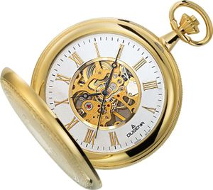Dugena 4460307-1 Taschenuhr Savonette mit Kette Mechanisch Uhr gold