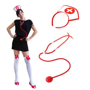 Oblique Unique Krankenschwester Kostüm Haarreif Haarreifen & Stethoskop Abhörgerät