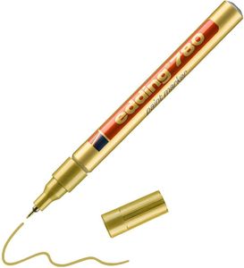 edding 780 Lackmarker - gold - 1 Stift - Rundspitze 0,8 mm - Lackstift zur Markierung und Beschriftung von Metall, Glas, Stein oder Kunststoff - hitzebeständig, permanent, wisch- und wasserfest
