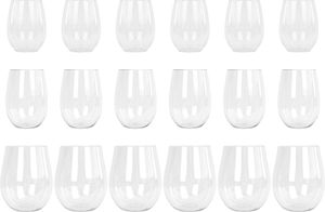 Argon Ta Wiederverwendbare Weingläser aus Kunststoff ohne Stiel, 600 ml, 12 Stück