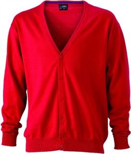 James & Nicholson Herren V-Ausschnitt Cardigan JN661 red 3XL
