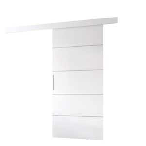 Minio, Schiebetür "CLEAN B", 76 cm, Zimmertür, mit silbernen Dekorelementen, Weiße Farbe