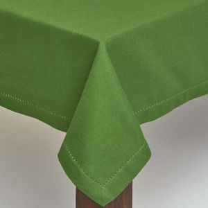 HOMESCAPES Ubrus olivově zelený 100% bavlna, 137 x 178 cm