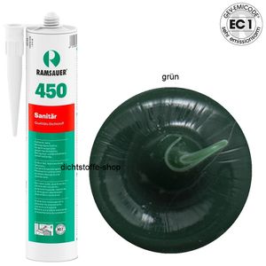 Ramsauer 450 Sanitär 1K Silikon Dichtstoff 310ml Kartusche grün
