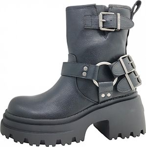 Buffalo Ladies Elegant Ankle Boot Bravr Biker Lo 1220067 Czarny