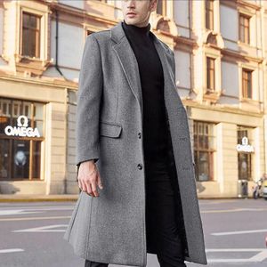 Slim-Fit-Trenchcoat aus Thermowolle für Herren, L, Gray