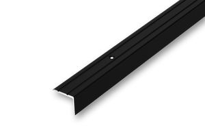 (10,04EUR/m) 25 x 20 x 1000 mm Treppenwinkel schwarz gebohrt inkl. Montageset Treppenkantenprofil Treppenkante
