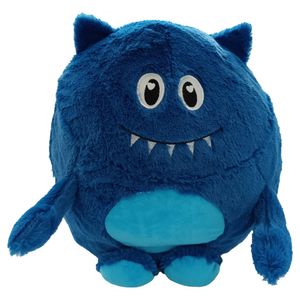 Monster Kuschelkissen Plüsch Kinder Kissen blau Dekokissen mit Füllung ca. 45 cm Autokissen