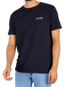 Tommy Hilfiger Herren Lounge-T-Shirt mit Logo auf der Brust, Blau XL