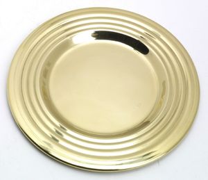 Kerzenteller Messing Gold poliert (Innen Ø 9 cm, Außen Ø 15 cm)