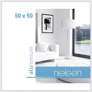 Nielsen Aluminium Bilderrahmen Classic, 50x50 cm, Weiß Glanz