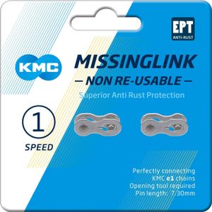 KMC Missinglink e1NR EPT, 1/2' x 3/32', schmal, für e1, silber (2er Pack)