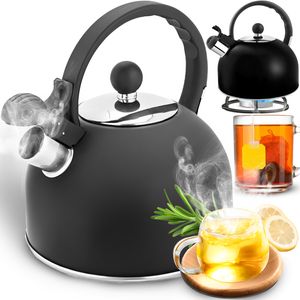 Flötenkessel Induktion 2.5L Wasserkessel Teekessel Wasserkocher Pfeifkessel Teekanne Retro Whistle Sound Tee Kaffee Brauen Schwarz Retoo Flötenkessel Induktion 2.5L Wasserkessel Teekessel Wasserkocher Pfeifkessel Teekanne Retro Whistle Sound Tee Kaffee Brauen Schwarz Retoo