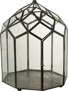 J-Line Terrarium Glas/Metall Schwarz Medium