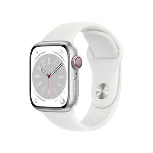 Apple Watch Series 8 41mm (A2773) Silver Alu Sport Band White CEL Neu