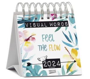 Visual Words Aquarell 2024: Aufstellbarer Typo-Art Postkartenkalender. Jede Woche ein neuer Spruch. Hochwertiger Wochenkalender für den Schreibtisch