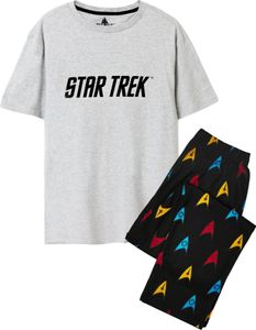 Star Trek - Schlafanzug Rundum bedruckt für Herren NS7610 (XL) (Schwarz/Grau)