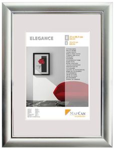 Kunststoff Bilderrahmen Elegance alu-metallic-silber, 50 x 70 cm