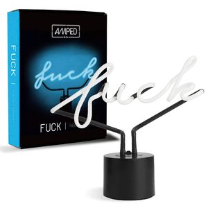 Amped &amp; Co ® - "F*ck" Neon Desk Light, 9 "x11.5" - Light Up Sign, Blue Neon Sign, Off Neon Sign - LED Sign Light up Decor, Cool Neon Signs