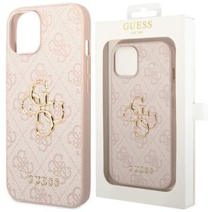 Guess PU 4G Metal Logo Case für iPhone 15 Plus Pink