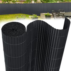 LARS360 90x500cm PVC Sichtschutzmatte Sichtschutzzaun Bambus - Zaun Sichtschutz Windschutz Blickdicht fur Garten, Balkon und Terrasse,  Anthrazit