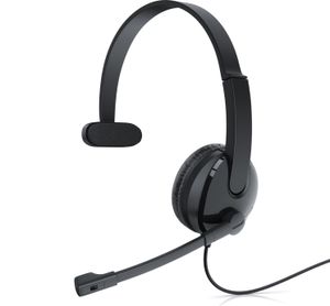 CSL PC Office Headset s mikrofonem - Sluchátka s pohyblivým ramenem mikrofonu - 3,5 mm jack konektor -velká náušníková podložka - hands-free - chat call centrum - PC Smartphone PS4 PS5