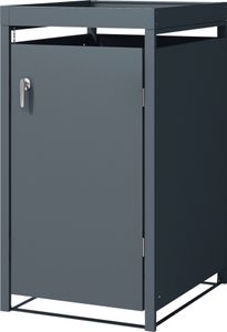 ML-Design 1 box na odpadky so strieškou na sadenie pre 1 odpadkový kôš, 240L 68x80x124 cm, antracitová farba, oceľ, odolný voči poveternostným vplyvom/uzamykateľný