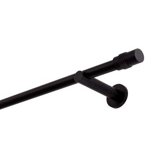 Gardinenstange Schwarz Matt stabile Vorhangstange 19 mm mit Zylinder einfache Montage, Montageort: Wand, 1-läufig, 180 cm Gardinenstange Schwarz Matt stabile Vorhangstange 19 mm mit Zylinder einfache Montage, Montageort: Wand, 1-läufig, 180 cm