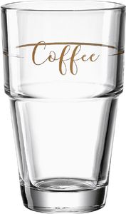 LEONARDO 043468 Solo Latte Macchiato Becher mit Motiv Coffee, Glas, 410 ml, klar