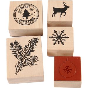 Creativ Company Holzstempel Set Weihnachten, 5dlg.