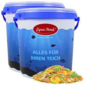 2 x 10 Liter Lyra Pond® Pond Multi Flakes im Eimer