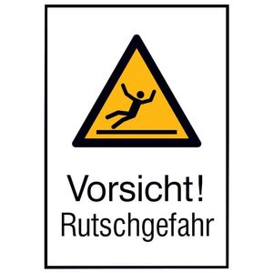 Warnschild Alu gepr Rutschgefahr 262x371