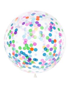 Gigantyczny balon 1m z kolorowym konfetti, przezroczysty